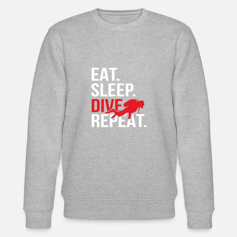Eat Sleep Dive Repeat Dive - Stanley/Stella CHANGER Unisex Organic Sweatshirt - heather grey
