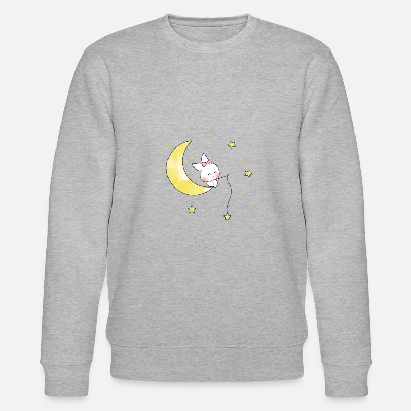 Mann im Mond - Stanley/Stella Unisex Bio-Sweatshirt CHANGER  - Grau meliert
