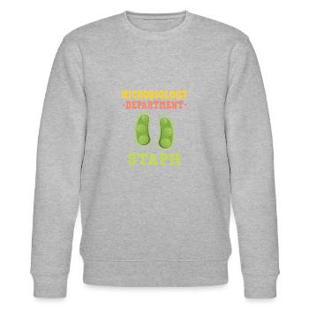 Microbiology Humor Researchers of Microbes - Stanley/Stella CHANGER Unisex Organic Sweatshirt - heather grey - Front - Nik (191cm) & Marisol (170cm)