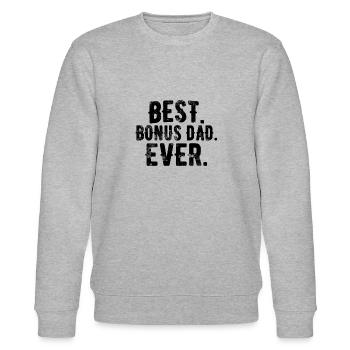 Best bonus dad ever - stepfather father's day - Stanley/Stella CHANGER Unisex Organic Sweatshirt - heather grey - Front - Nik (191cm) & Marisol (170cm)