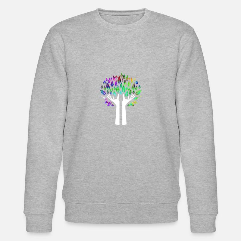 Hands tree psychedelic - Stanley/Stella CHANGER Unisex Organic Sweatshirt - heather grey