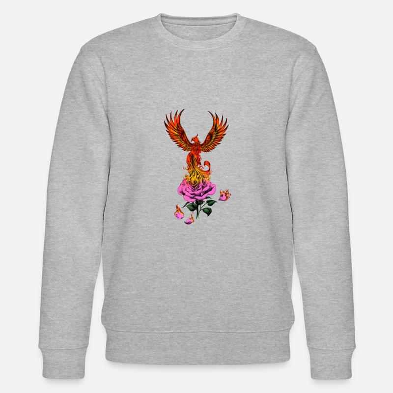 Phoenix - Fire Phoenix - Burning Phoenix - Stanley/Stella CHANGER Unisex Organic Sweatshirt - heather grey