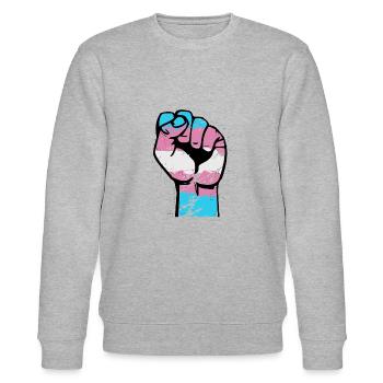 Trans Resist Faust - Stanley/Stella Unisex Bio-Sweatshirt CHANGER  - Grau meliert - Vorne - Nik (191cm) & Marisol (170cm)