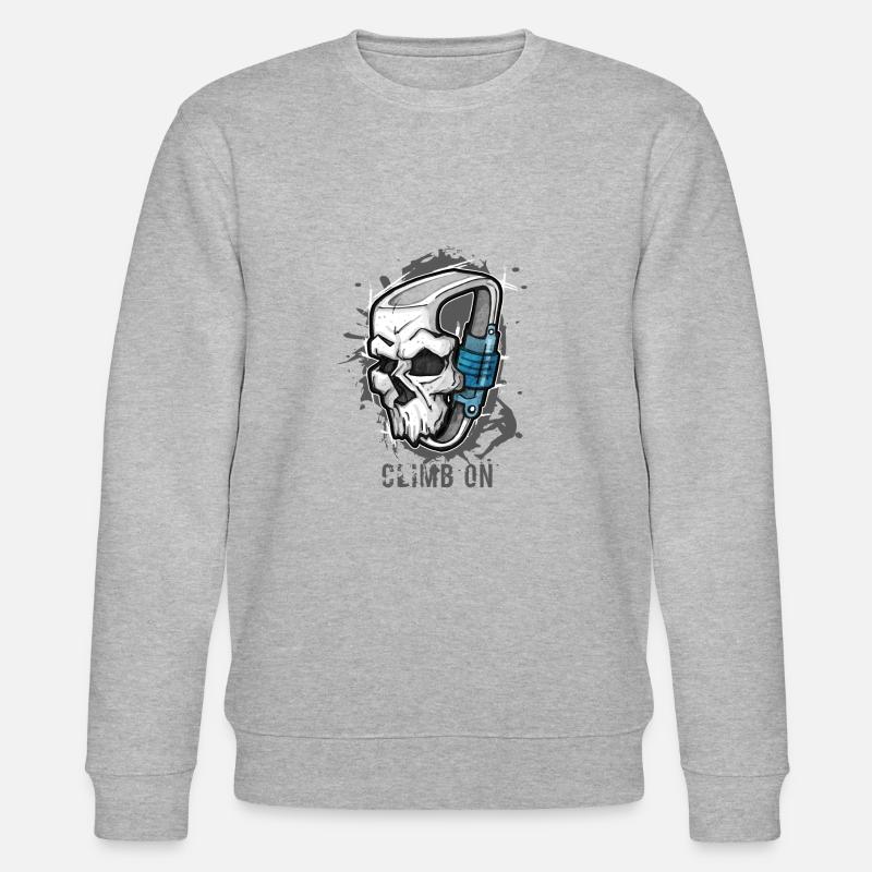 Mousqueton crâne d'escalade bloc - Sweat bio CHANGER Stanley/Stella Unisexe - gris chiné