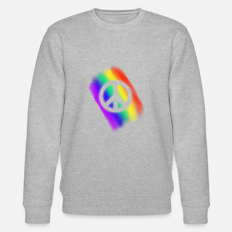 Regenbogen Peace - Stanley/Stella Unisex Bio-Sweatshirt CHANGER  - Grau meliert