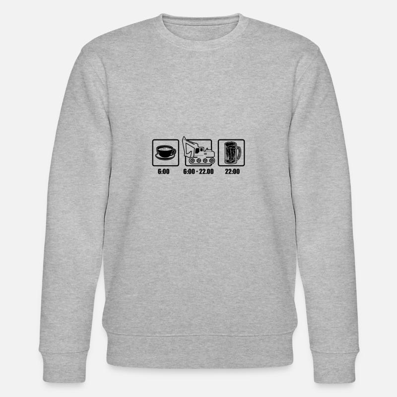 Baggerfahrer Kaffee Bier - Stanley/Stella Unisex Bio-Sweatshirt CHANGER  - Grau meliert