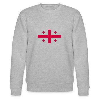Georgia - Flag - Stanley/Stella Unisex Bio-Sweatshirt CHANGER  - Grau meliert - Vorne - Nik (191cm) & Marisol (170cm)