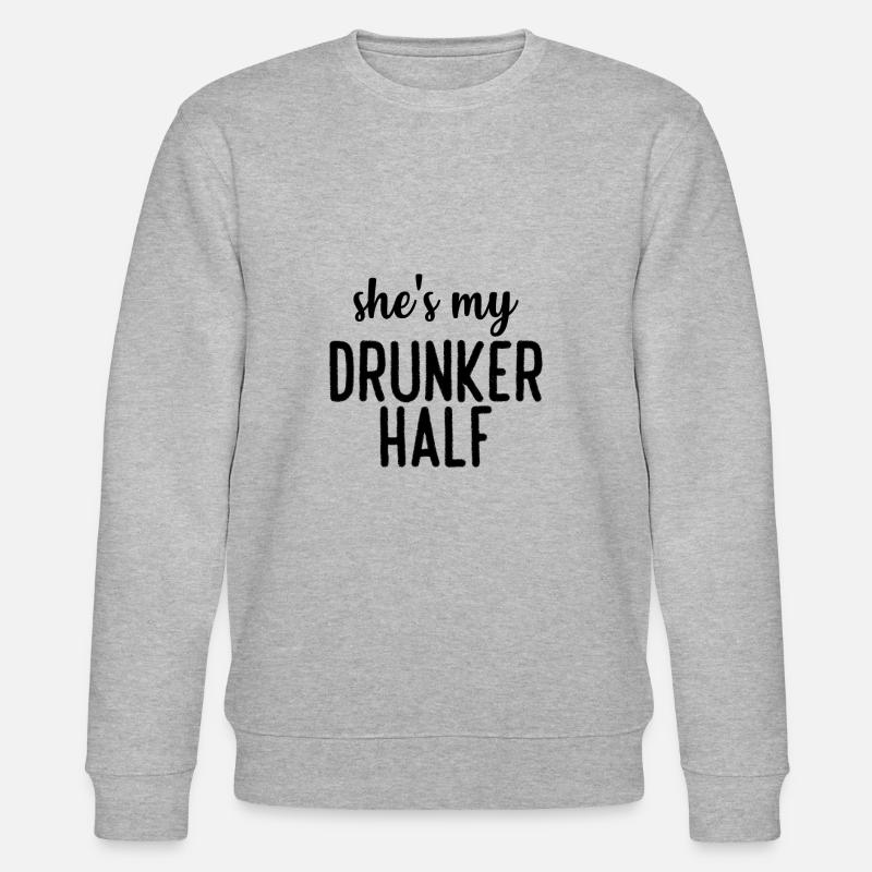 shes my drunker half - Stanley/Stella Unisex Bio-Sweatshirt CHANGER  - Grau meliert