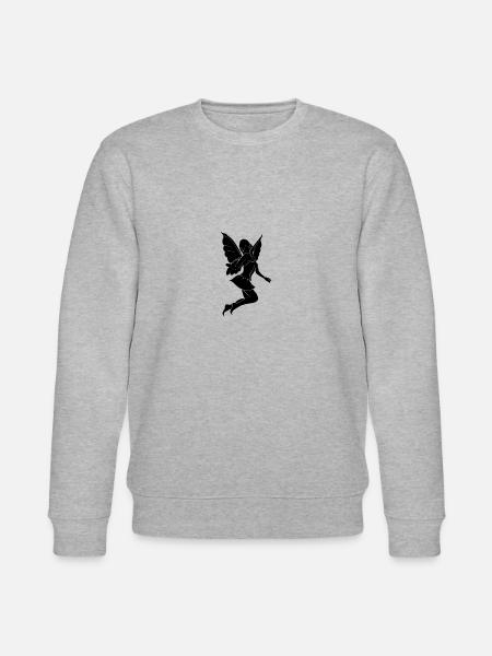 Schwarze Feen Silhouette - Stanley/Stella Unisex Bio-Sweatshirt CHANGER  - Grau meliert