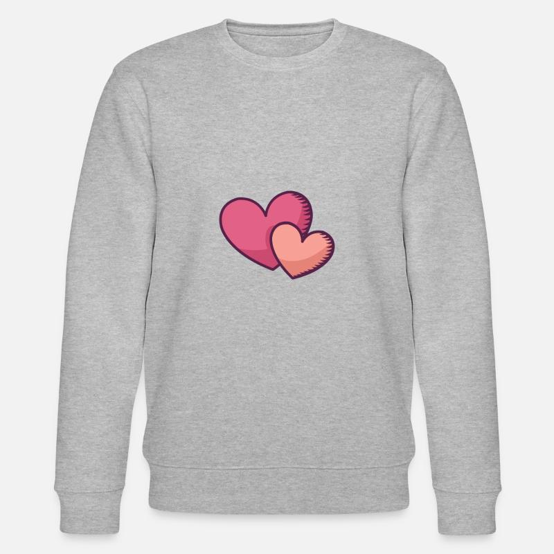 Zwei rosa Herzen - Stanley/Stella Unisex Bio-Sweatshirt CHANGER  - Grau meliert