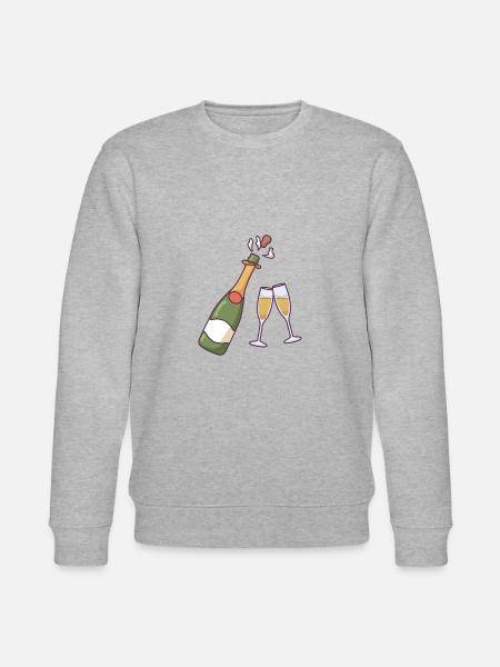 Bottle and Glasses - Stanley/Stella CHANGER Unisex Organic Sweatshirt - heather grey