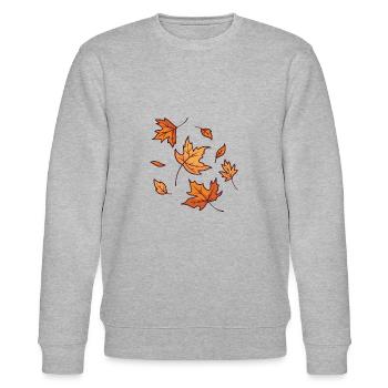 Fall Leaves - Stanley/Stella CHANGER Unisex Organic Sweatshirt - heather grey - Front - Nik (191cm) & Marisol (170cm)