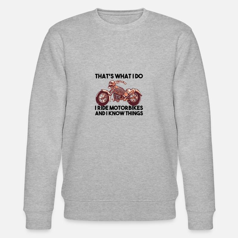 I love motorbikes - Stanley/Stella Unisex Bio-Sweatshirt CHANGER  - Grau meliert