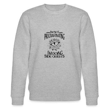 RPG Rollenspiel Würfel - Stanley/Stella Unisex Bio-Sweatshirt CHANGER  - Grau meliert - Vorne - Nik (191cm) & Marisol (170cm)