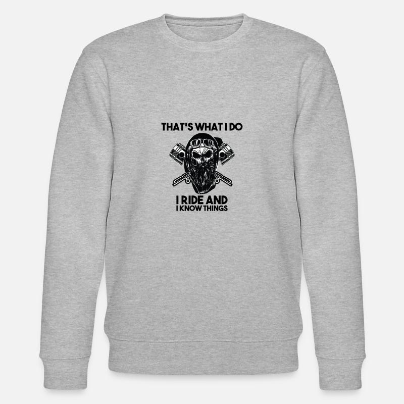 I love motorbikes - Stanley/Stella Unisex Bio-Sweatshirt CHANGER  - Grau meliert