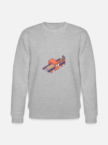 Motorized sawmill machine - Stanley/Stella CHANGER Unisex Organic Sweatshirt - heather grey