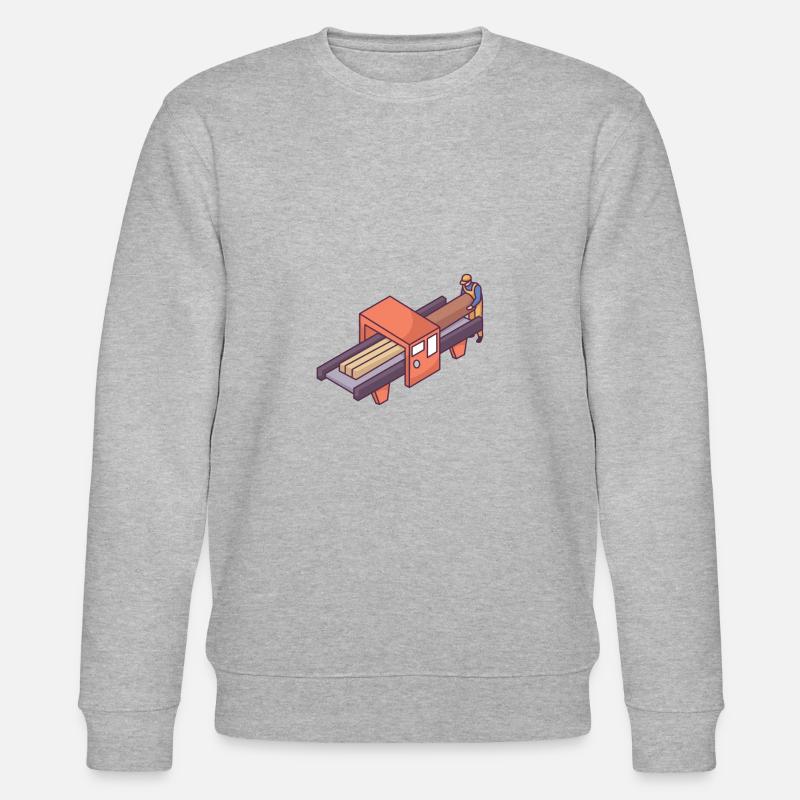 Motorized sawmill machine - Stanley/Stella CHANGER Unisex Organic Sweatshirt - heather grey