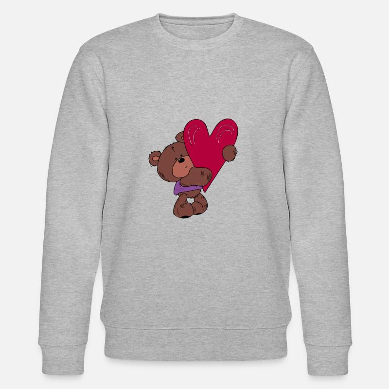 Liebe Teddybär - Stanley/Stella Unisex Bio-Sweatshirt CHANGER  - Grau meliert
