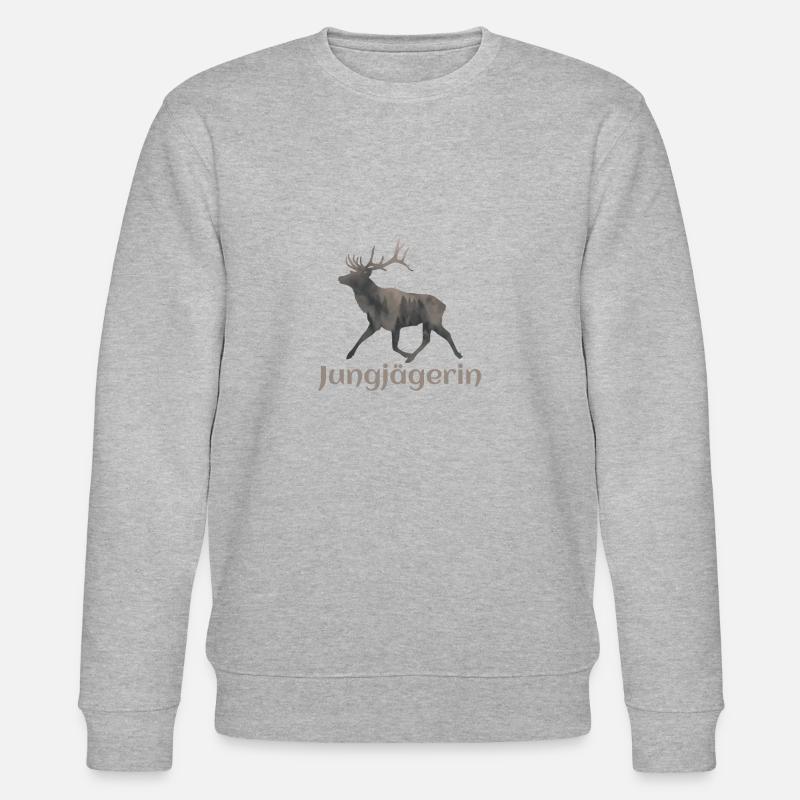 Hirsch - Jungjägerin - Stanley/Stella Unisex Bio-Sweatshirt CHANGER  - Grau meliert