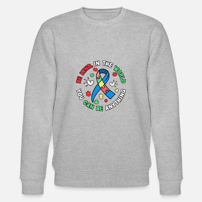 Bewusstsein Autismus Ribbon Puzzle - Stanley/Stella Unisex Bio-Sweatshirt CHANGER  - Grau meliert