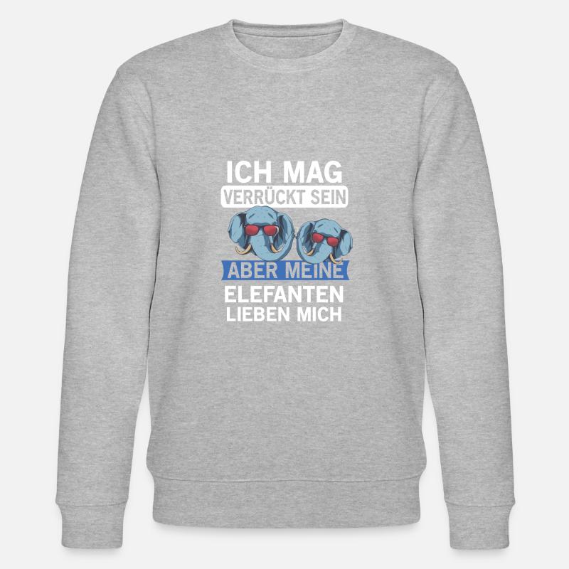 Elefanten Elefant - Stanley/Stella Unisex Bio-Sweatshirt CHANGER  - Grau meliert