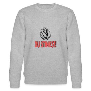 lustige sprüche du stinkst - Stanley/Stella Unisex Bio-Sweatshirt CHANGER  - Grau meliert - Vorne - Nik (191cm) & Marisol (170cm)