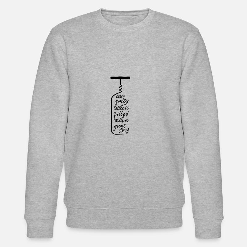 Vin, bouteille de vin, histoire - Sweat bio CHANGER Stanley/Stella Unisexe - gris chiné