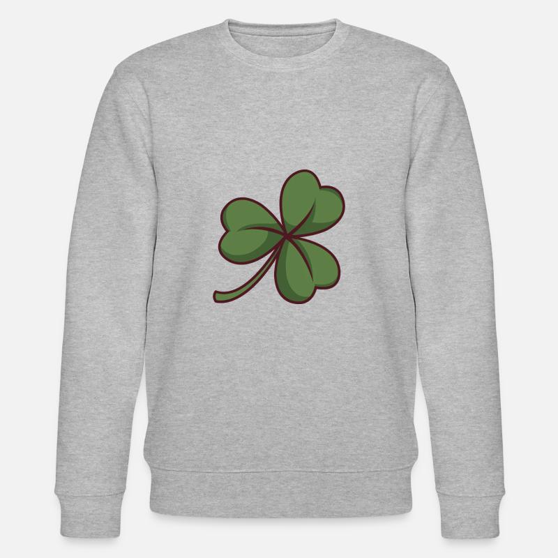 Trèfle vert à trois feuilles - Sweat bio CHANGER Stanley/Stella Unisexe - gris chiné