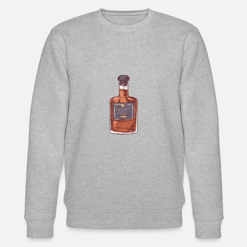 Braune Schnapsflasche mit Deckel - Stanley/Stella Unisex Bio-Sweatshirt CHANGER  - Grau meliert
