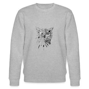 Motif MANDALA OWL Nouveau! - Sweat bio CHANGER Stanley/Stella Unisexe - gris chiné - Devant - Nik (191cm) & Marisol (170cm)