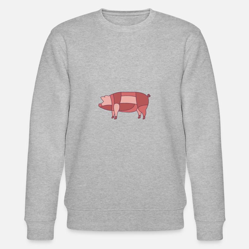 Schweinefleisch schneiden - Stanley/Stella Unisex Bio-Sweatshirt CHANGER  - Grau meliert