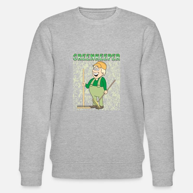 MENSCH COMIC GREENKEEPER - Stanley/Stella Unisex Bio-Sweatshirt CHANGER  - Grau meliert