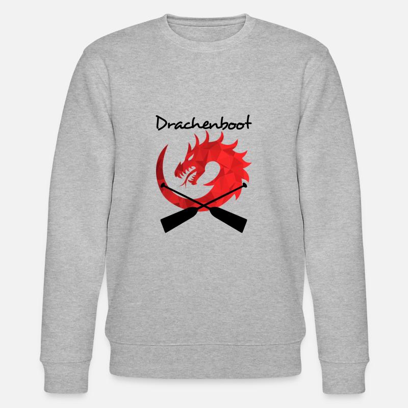 Drachenboot mit Drachenkopf und Paddel - Stanley/Stella Unisex Bio-Sweatshirt CHANGER  - Grau meliert