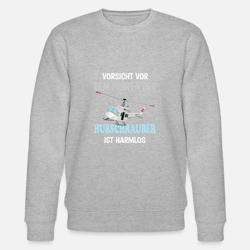HUBSCHRAUBER HELIKOPTER - Stanley/Stella Unisex Bio-Sweatshirt CHANGER  - Grau meliert