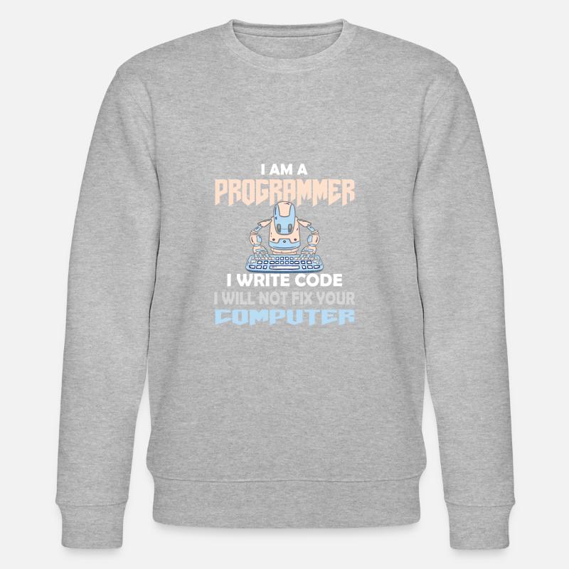 PROGRAMMER CODER HACKER - Stanley/Stella CHANGER Unisex Organic Sweatshirt - heather grey