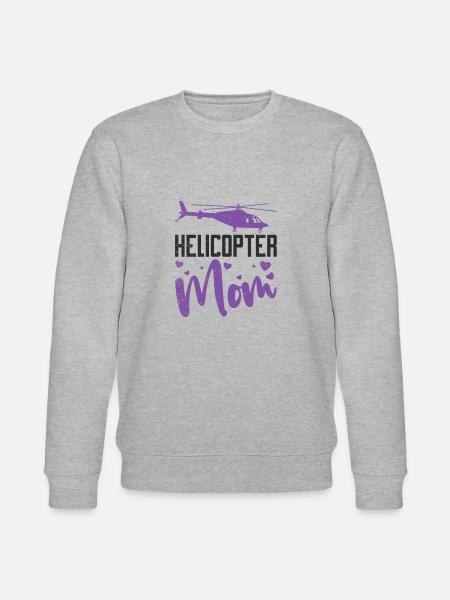 Helikopter Mama Kinder Mutter Eltern - Stanley/Stella Unisex Bio-Sweatshirt CHANGER  - Grau meliert