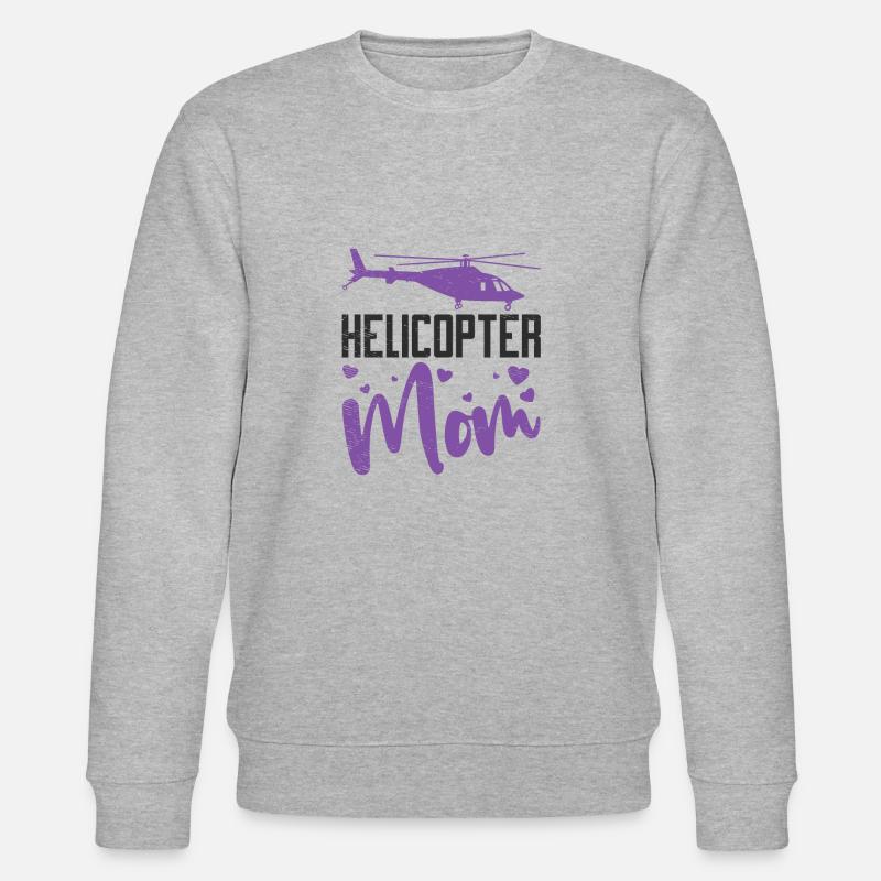Helikopter Mama Kinder Mutter Eltern - Stanley/Stella Unisex Bio-Sweatshirt CHANGER  - Grau meliert