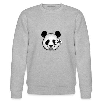 Panda gegen Rassismus gegen Nazis FCK AFD - Stanley/Stella Unisex Bio-Sweatshirt CHANGER  - Grau meliert - Vorne - Nik (191cm) & Marisol (170cm)
