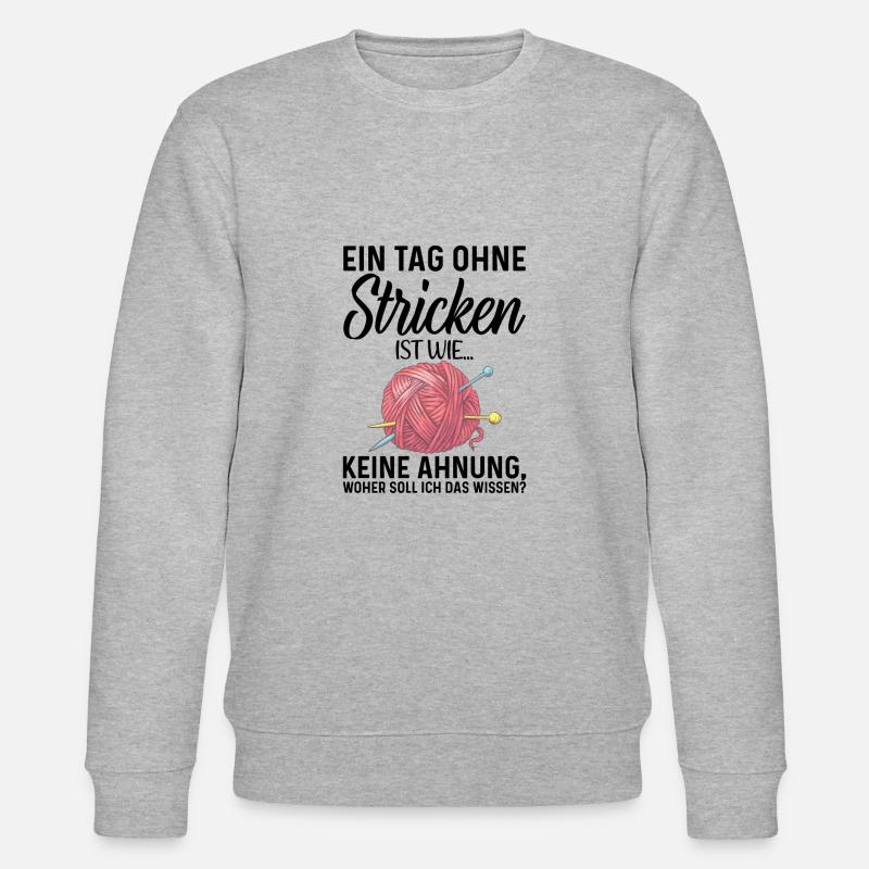 Stricken Strickerin Geschenk - Stanley/Stella Unisex Bio-Sweatshirt CHANGER  - Grau meliert