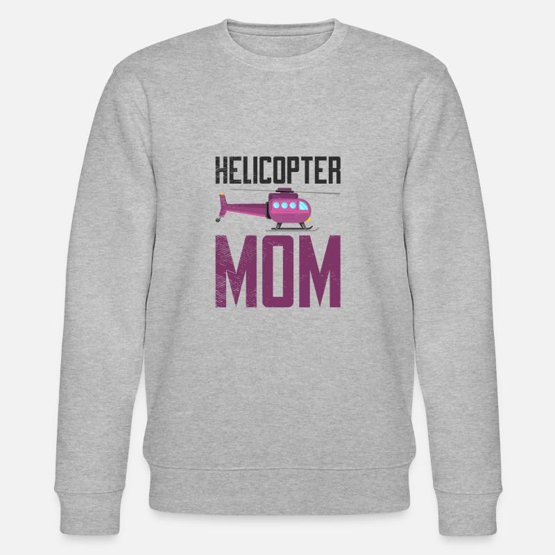 Helikopter Mama Kinder Mutter Eltern - Stanley/Stella Unisex Bio-Sweatshirt CHANGER  - Grau meliert