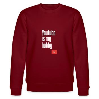 Youtube is my hobby - Stanley/Stella Unisex Bio-Sweatshirt CHANGER  - Burgunderrot - Vorne - Nik (191cm) & Marisol (170cm)