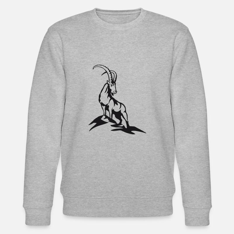 Steinbock in schwarz - Stanley/Stella Unisex Bio-Sweatshirt CHANGER  - Grau meliert