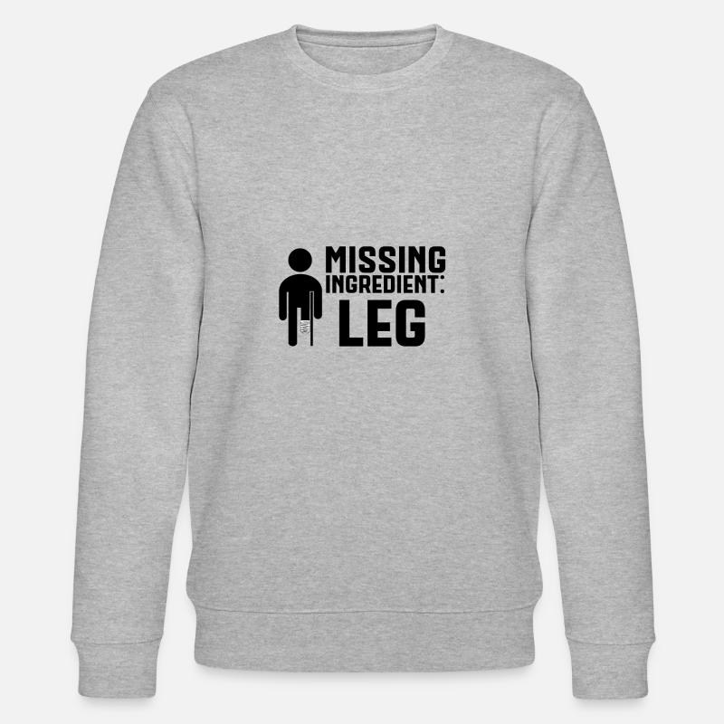 Jambe amputée Missing Ingredient Leg - Sweat bio CHANGER Stanley/Stella Unisexe - gris chiné