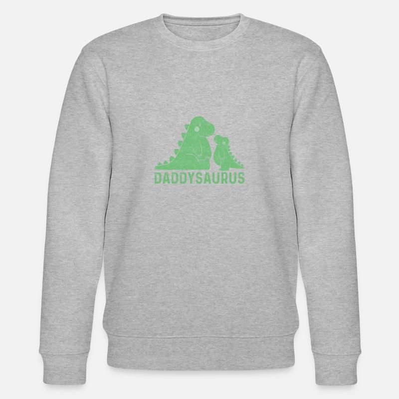 Daddysaurus Rex Funny Dad Gift - Stanley/Stella CHANGER Unisex Organic Sweatshirt - heather grey