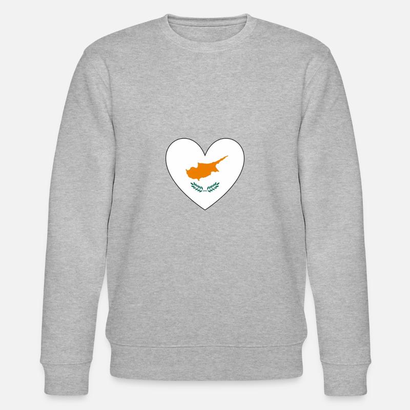 Zypern Flagge Herz - Stanley/Stella Unisex Bio-Sweatshirt CHANGER  - Grau meliert