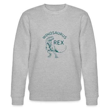 Winosaurus rex Wein Geschenk Spruch Party Alkohol - Stanley/Stella Unisex Bio-Sweatshirt CHANGER  - Grau meliert - Vorne - Nik (191cm) & Marisol (170cm)