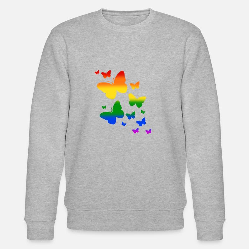 Schmetterling Schmetterlinge LGTBQ Pride - Stanley/Stella Unisex Bio-Sweatshirt CHANGER  - Grau meliert