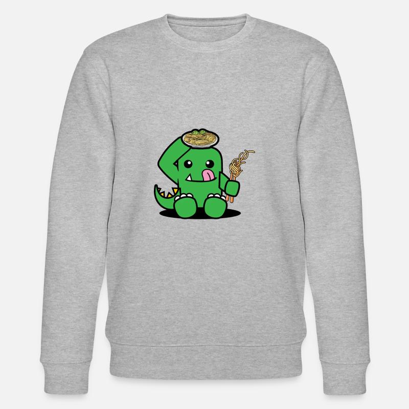 Dinosaurier mit Spaghetti - Stanley/Stella Unisex Bio-Sweatshirt CHANGER  - Grau meliert