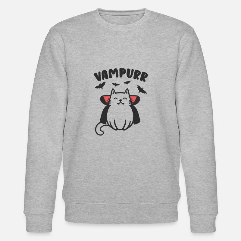 Vampurr Chat Vampier Halloween - Sweat bio CHANGER Stanley/Stella Unisexe - gris chiné