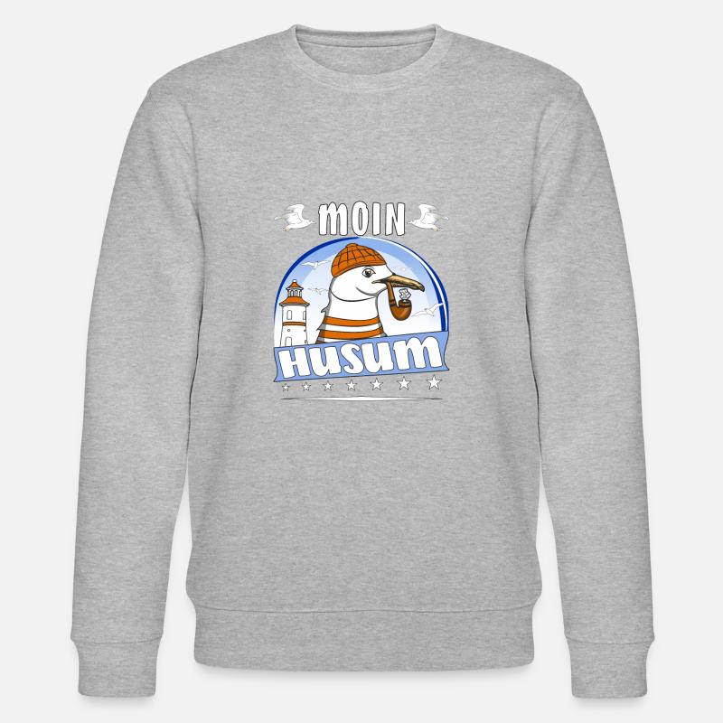 MÖWE MOIN HUSUM - Stanley/Stella Unisex Bio-Sweatshirt CHANGER  - Grau meliert